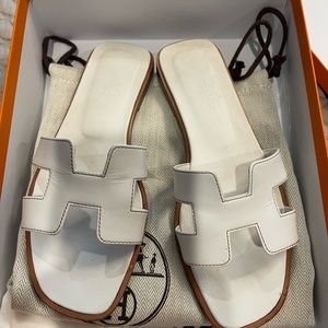 Hermes Oran sandals! Beautiful white color - a classic